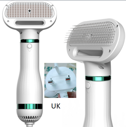 2-in-1 Dog Hair Dryer & Grooming Comb – Quiet Portable Pet Blow Dryer