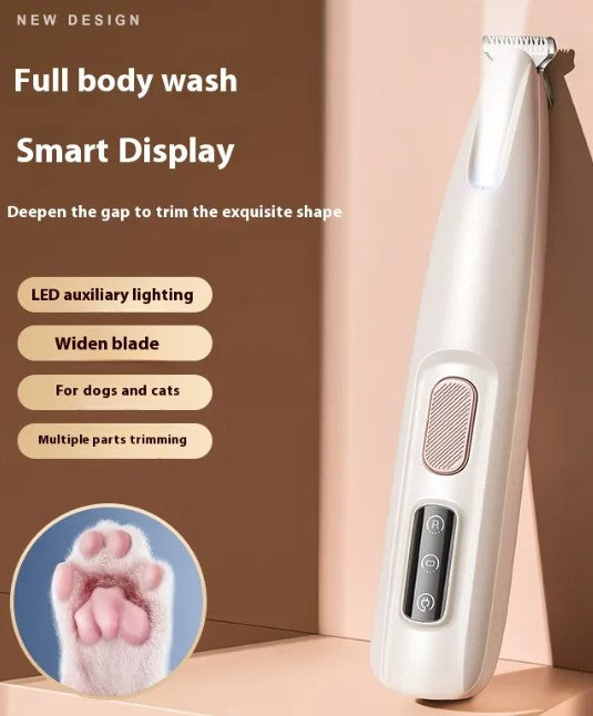 Dog Paw Trimmer with LED Light – Waterproof Cordless Grooming Clipper