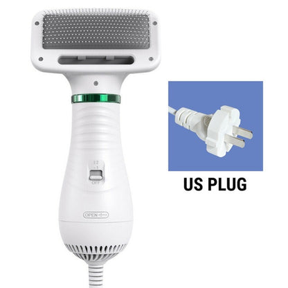 2-in-1 Dog Hair Dryer & Grooming Comb – Quiet Portable Pet Blow Dryer