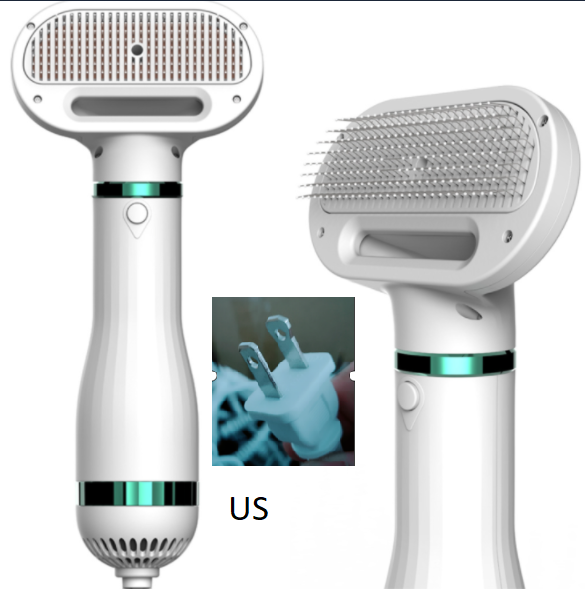 2-in-1 Dog Hair Dryer & Grooming Comb – Quiet Portable Pet Blow Dryer