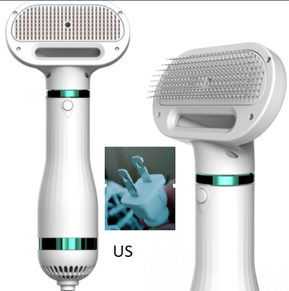 2-in-1 Dog Hair Dryer & Grooming Comb – Quiet Portable Pet Blow Dryer