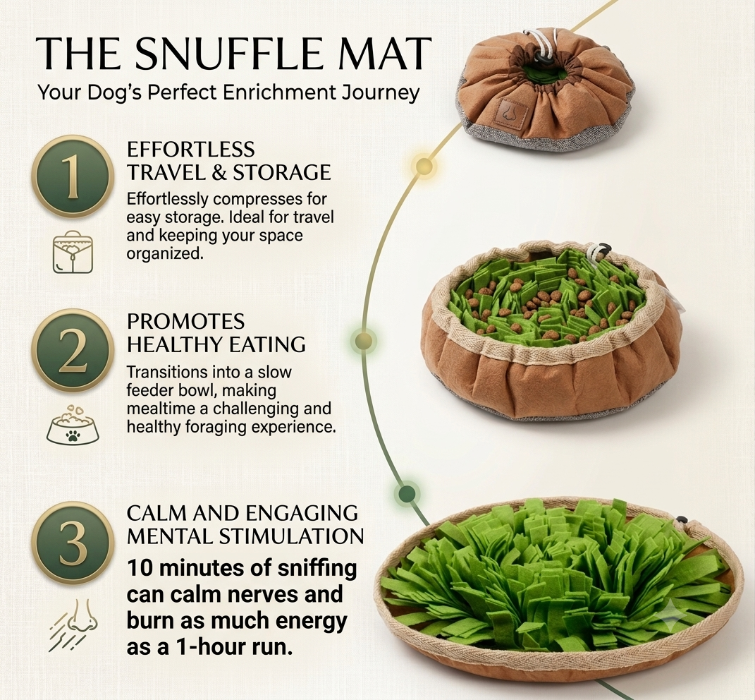 2-in-1 Snuffle Mat & Anti-Choke Slow Feeder Bowl for Dogs
