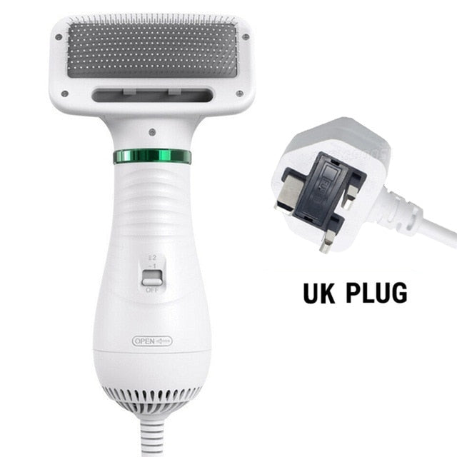 2-in-1 Dog Hair Dryer & Grooming Comb – Quiet Portable Pet Blow Dryer