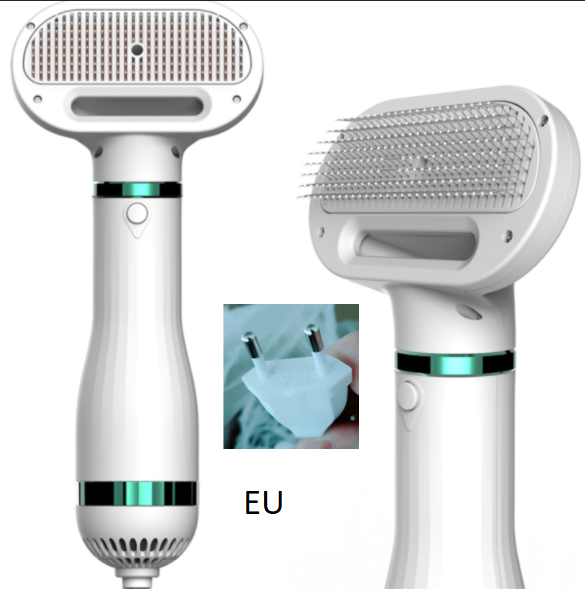 2-in-1 Dog Hair Dryer & Grooming Comb – Quiet Portable Pet Blow Dryer
